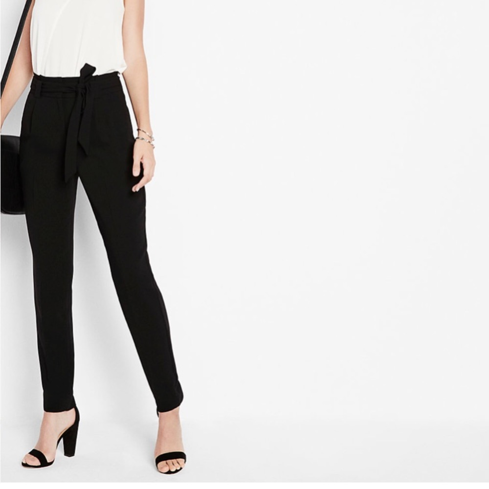 Mid Rise Sash Waist Ankle Pant